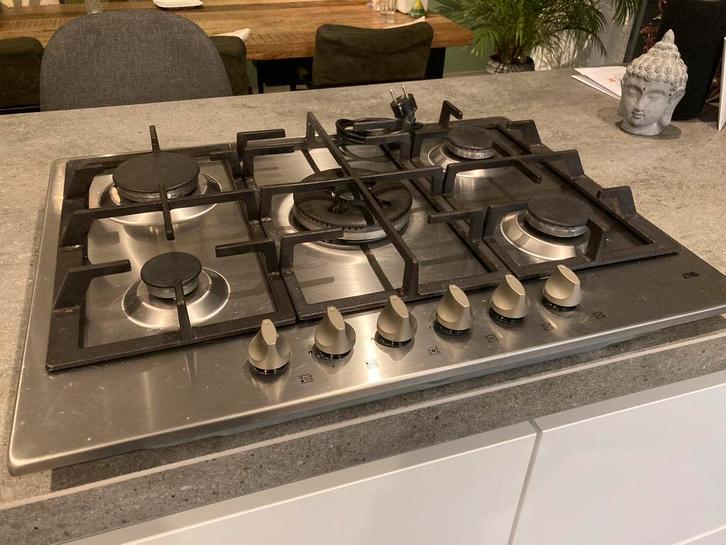 Etna gaskookplaat (inbouw) met wokbrander, Witgoed en Apparatuur, Kookplaten, Gebruikt, Inbouw, Gas, 5 kookzones of meer, Ophalen