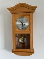 Klok licht eiken met slag/gong kan ook stil, Ophalen, Zo goed als nieuw, Analoog, Wandklok