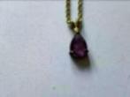 Luigi Vicaro : Ketting met hanger paarse steen, Ophalen of Verzenden, Zo goed als nieuw, Paars, Met hanger