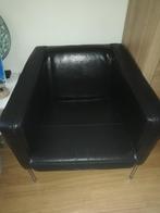 Set zwart lederen stoelen (2), Huis en Inrichting, Stoelen, Ophalen, Gebruikt, Twee, Leer