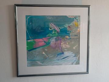 Jan van Diemen  gouache schaatser Elfstedentocht  beschikbaar voor biedingen