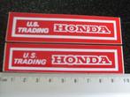 2x sticker u.s. trading honda logo us, Merk, Zo goed als nieuw, Verzenden