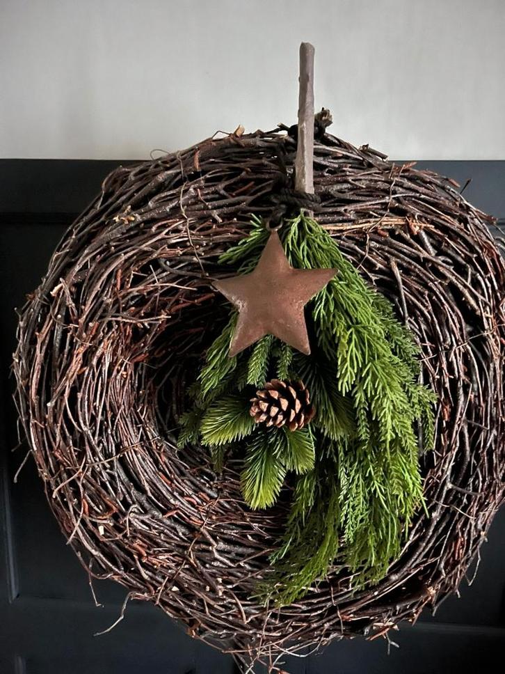 Kunsttoefje met ster sober,landelijk,kerst, Huis en Inrichting, Woonaccessoires | Overige, Nieuw, Ophalen of Verzenden