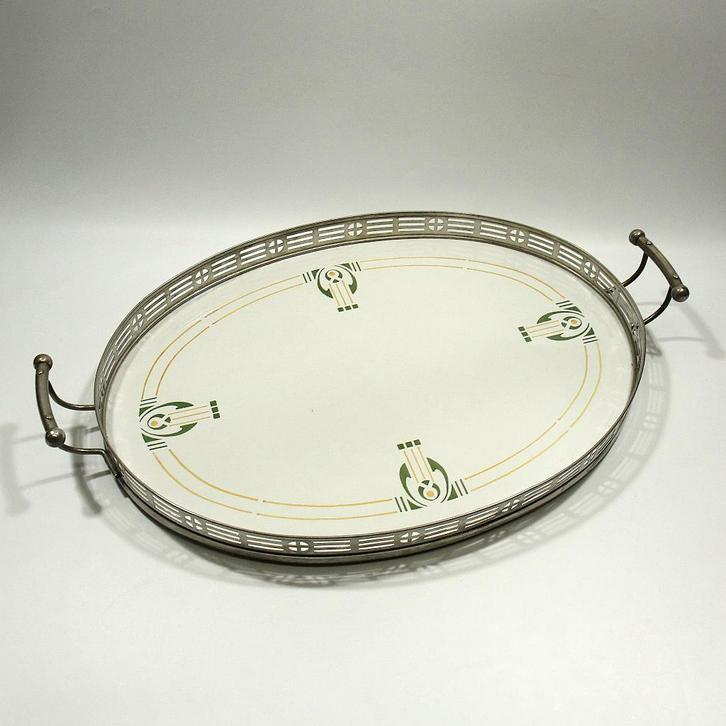 OPRUIMING Art Deco groot model dienblad Chris van der Hoef, Antiek en Kunst, Antiek | Keramiek en Aardewerk, Ophalen of Verzenden