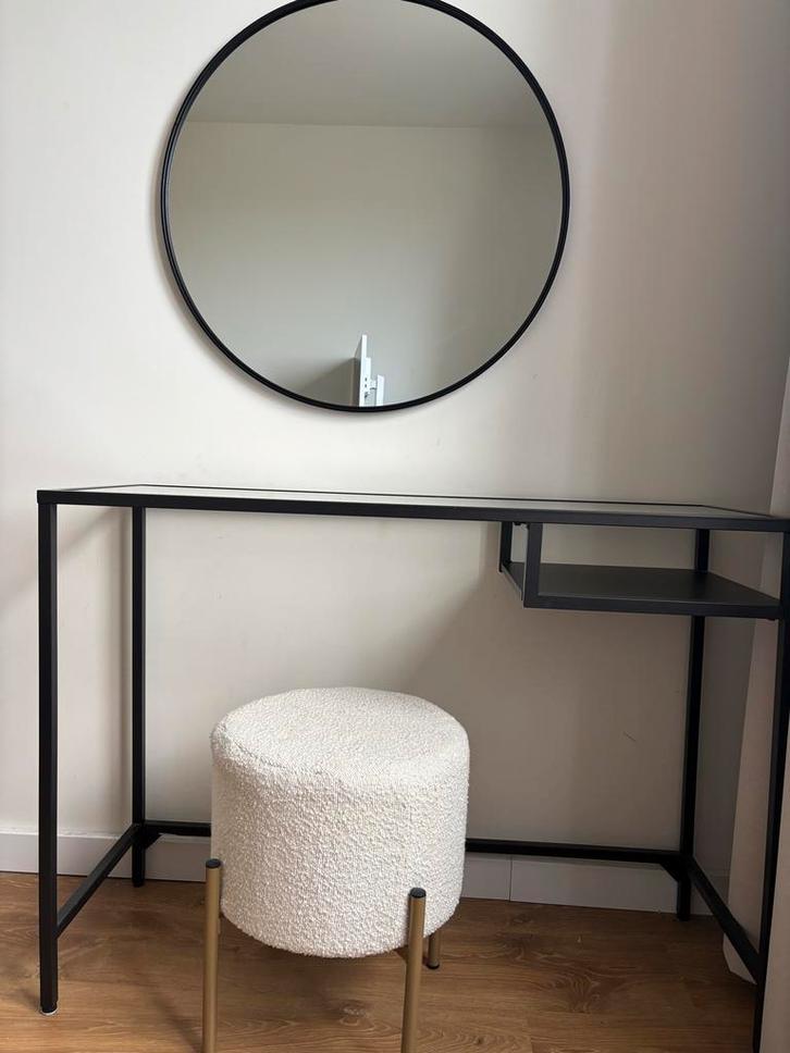 IKEA Vittsjö Kaptafel Set met Spiegel & Krukje, Huis en Inrichting, Bureaus, Gebruikt, Bureau, Ophalen