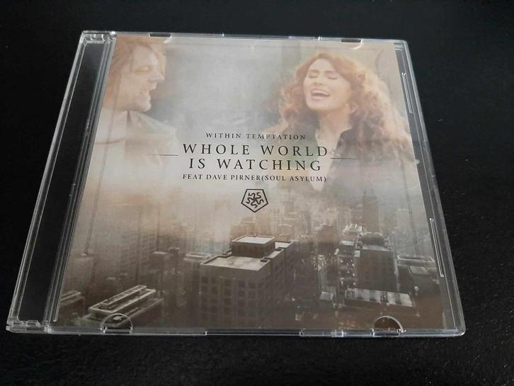 Within Temptation: Whole world is watching (Promo NLD)!, Cd's en Dvd's, Cd Singles, Gebruikt, Rock en Metal, 1 single, Ophalen of Verzenden