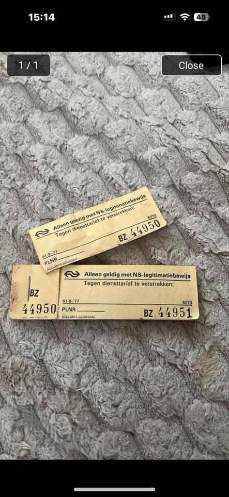 NS Treinkaartjes 1977, Verzamelen, Spoorwegen en Tramwegen, Gebruikt, Trein, Kaart of Prent, Ophalen of Verzenden