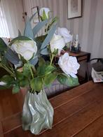 Mooie vaas met kunst bloeme, Ophalen of Verzenden, Zo goed als nieuw