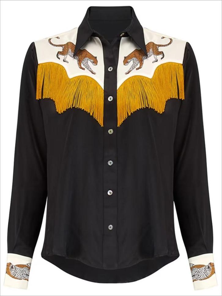 Cowboy overhemd 5 / zwart western heren tijger linedance, Kleding | Heren, Overhemden, Nieuw, Zwart, Verzenden