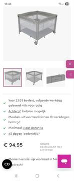 Opvouwbare Box/Campingbedje met Verhoging, Ophalen, Zo goed als nieuw, Vierkant, In hoogte verstelbaar