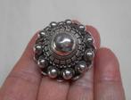 Zilveren grote Zeeuwse knop broche nr.1721, Verzenden, Zilver, Broche