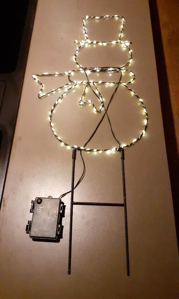 Kerst Tuinsteker Sneeuwpop met Lichtjes, Diversen, Kerst, Zo goed als nieuw, Ophalen of Verzenden