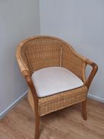 Rotan Stoel met Kussen, Ophalen, Gebruikt, Bruin, Riet of Rotan