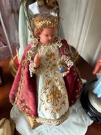 antiek kindje jezus van praag van bijnenwas 26 cm, Ophalen of Verzenden