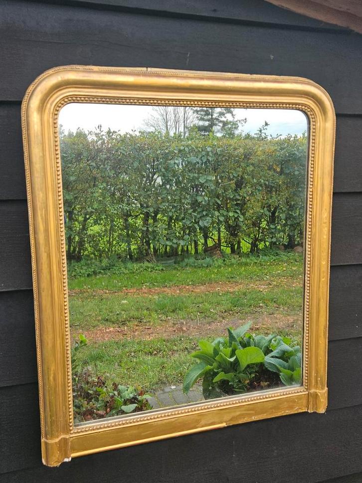 Louis Philippe Spiegel Verguld, 85x100cm., Huis en Inrichting, Woonaccessoires | Spiegels, Ophalen
