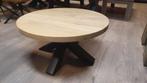 Ronde eiken salontafel van 80cm doorsnee, 50 tot 100 cm, Rond, Nieuw, 50 tot 100 cm