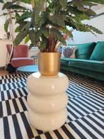 Witte bijzettafel / plantentafel, Huis en Inrichting, Ophalen, Minder dan 55 cm, Rond, Zo goed als nieuw