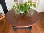 Vintage houten ronde salontafel, Huis en Inrichting, Tafels | Salontafels, Ophalen, Gebruikt, 100 tot 150 cm, Minder dan 50 cm