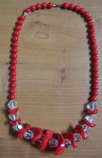 Rode kralen hals ketting., Sieraden, Tassen en Uiterlijk, Antieke sieraden, Ophalen of Verzenden, Overige materialen, Ketting