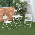 Inklapbare metalen tuinset - Tafel en 2 stoelen, Nieuw, Ophalen of Verzenden, A, Eettafel