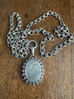 1700's Victorian Sterling Silver Necklace Locket Pendant, Met hanger, Gebruikt, Ophalen of Verzenden, Zilver