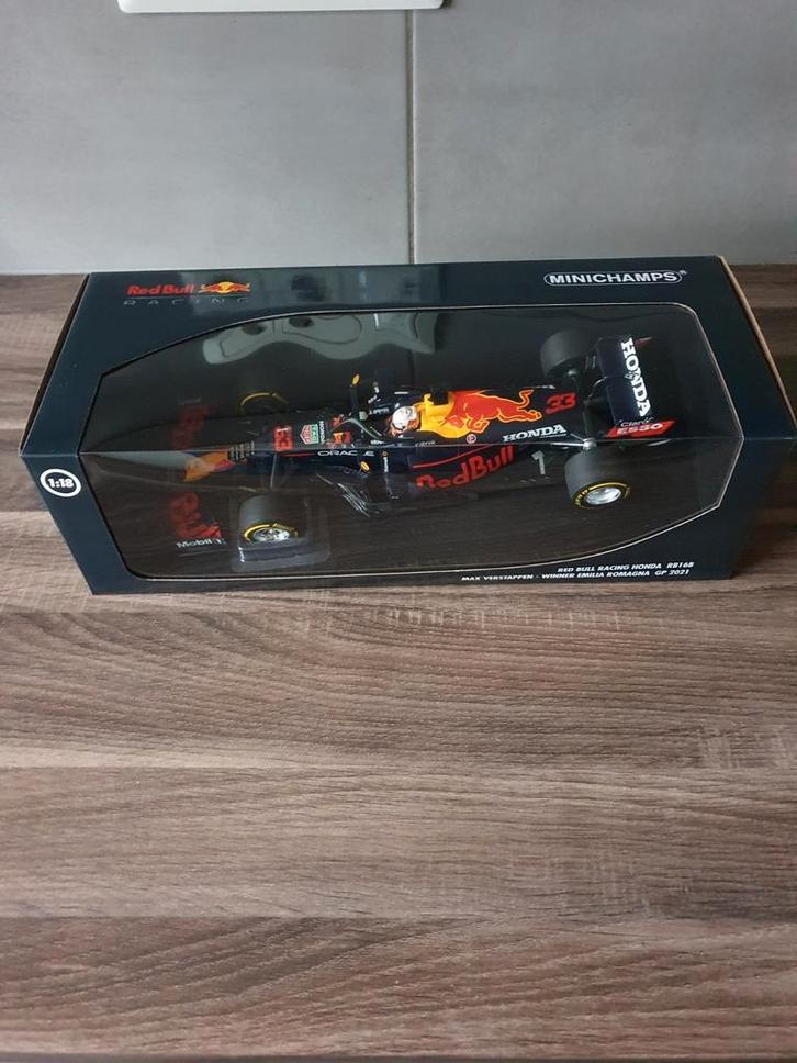Max verstappen RB16B winnaar emilia romagna 2021 schaal 1/18, Verzamelen, Automerken, Motoren en Formule 1, Nieuw, Formule 1, Verzenden