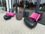 2 Leolux Pallone outdoor fauteuils Roze zwart design stoel, Huis en Inrichting, Leolux, Nieuw, 75 tot 100 cm, Ophalen of Verzenden