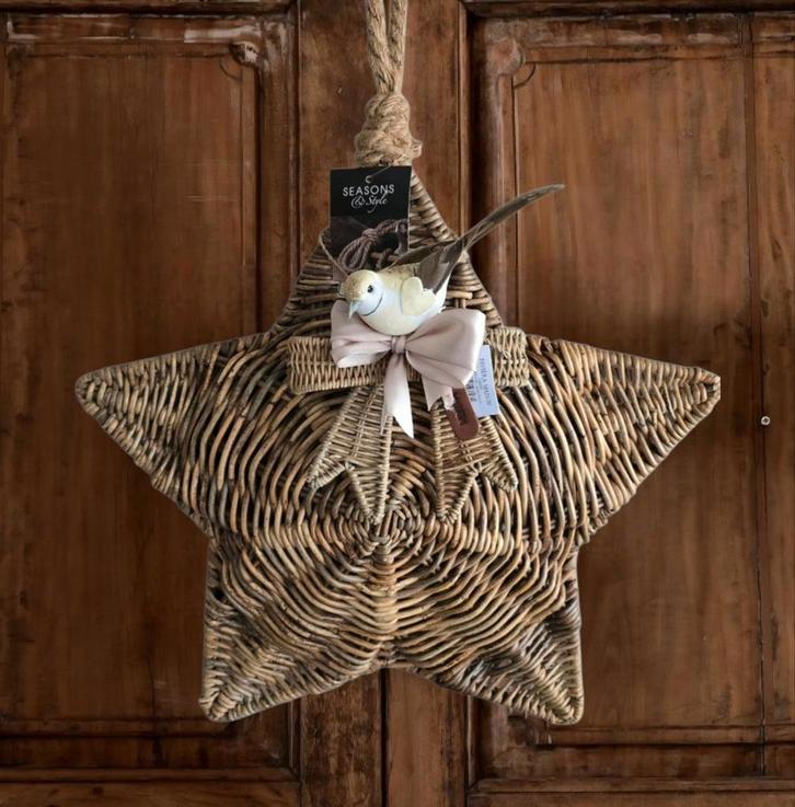 Rustic rattan star & Rustic rattan Rivièra maison strik, Diversen, Kerst, Ophalen of Verzenden