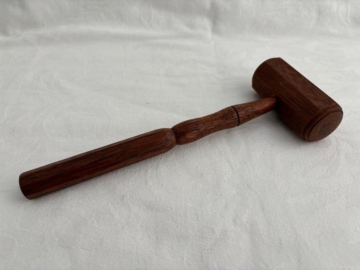 Antieke houten veilinghamer of voorzittershamer., Antiek en Kunst, Curiosa en Brocante, Ophalen of Verzenden