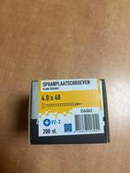 Spaanplaatschroeven 4.0 x 40 -  24 stuks, Doe-het-zelf en Verbouw, IJzerwaren en Bevestigingsmiddelen, Ophalen, Nieuw, Minder dan 50 mm