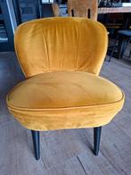 okergele fauteuil, Ophalen, 75 tot 100 cm, Zo goed als nieuw, Stof