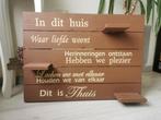 Te Koop: Steigerhouten Wandbord - Bruin, met tekst - 70 x 50, Ophalen, Zo goed als nieuw