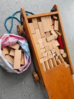 Houten blokken doos met extra blokken, Kinderen en Baby's, Speelgoed | Houten speelgoed, Ophalen, Gebruikt, Overige typen