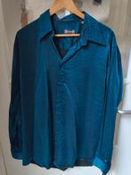 Blauwe glimmende heren blouse, merk Him, Kleding | Heren, Overhemden, Him, Zo goed als nieuw, Halswijdte 43/44 (XL), Verzenden