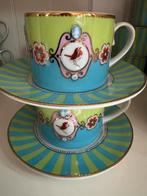Pip Studio servies Love Birds 4 kop en schotels groen blauw, Overige typen, Ophalen of Verzenden, Zo goed als nieuw, Overige stijlen