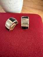 Vintage Oorbellen met Strass, Ophalen, Zwart, Zo goed als nieuw, Knopjes of Stekers
