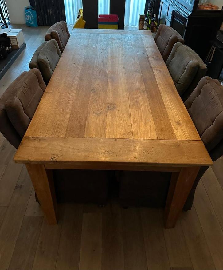 Eikenhouten tafel, Huis en Inrichting, Tafels | Eettafels, Gebruikt, 100 tot 150 cm, 200 cm of meer, Rechthoekig, Ophalen