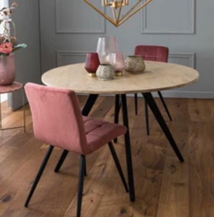 Ronde mango houten eettafel 120 cm ZGAN - So home, Huis en Inrichting, Tafels | Eettafels, Nieuw, 100 tot 150 cm, Vier personen