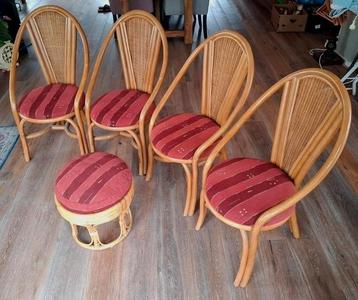 Vintage Set Boho Manou Stoelen met Poef beschikbaar voor biedingen