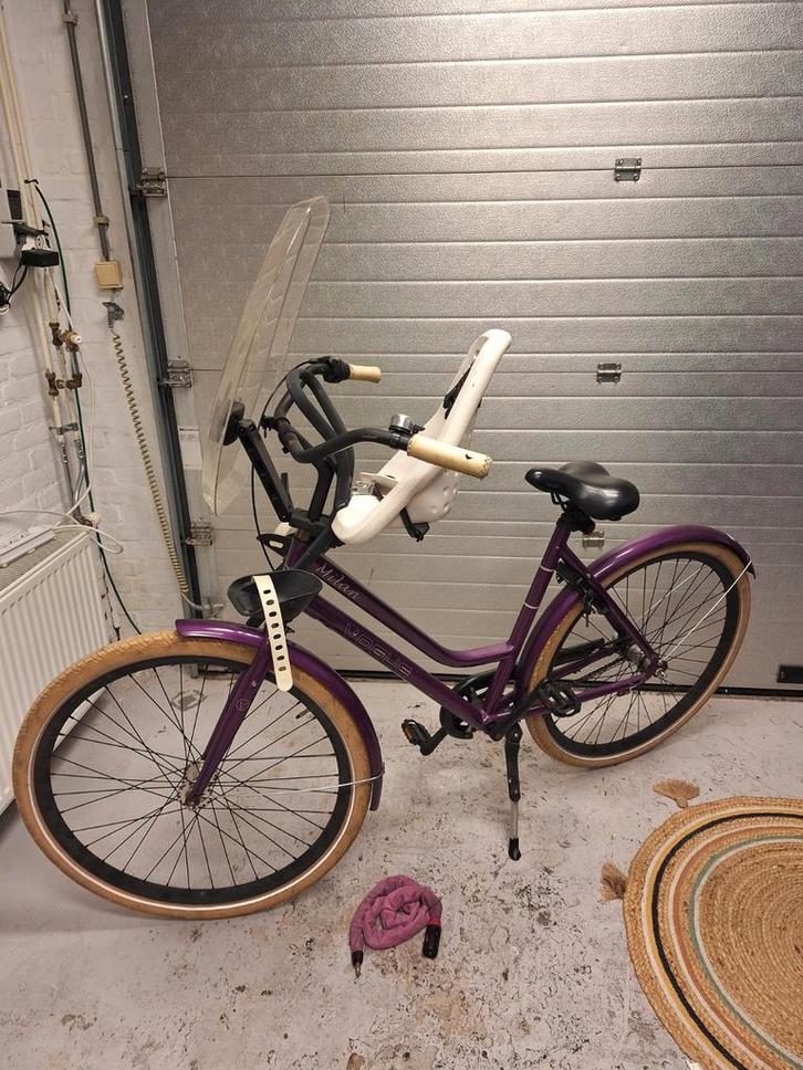Damesfiets, Fietsen en Brommers, Fietsen | Dames | Moederfietsen, Gebruikt, Overige merken, 56 cm of meer, 1 zitje, Windscherm