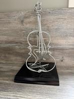 Miniatuur Gitaar op Standaard - Metalen Draadkunst, Ophalen of Verzenden