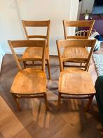 4 houten eettafel stoelen, Huis en Inrichting, Ophalen, Gebruikt, Bruin, Vier