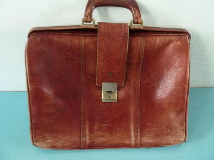 Assima leren tas dokterstas kantoortas, Sieraden, Tassen en Uiterlijk, Tassen | Reistassen en Weekendtassen, Gebruikt, Bruin, 30 cm of meer
