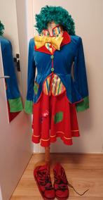 Clownsjurk Maat M met Pruik en Overschoenen, Maat 38/40 (M), Carnaval, Ophalen of Verzenden, Kleding