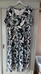 MS Mode midi tricot strokenjurk, zwart/groen, maat 50/52, Verzenden, Zwart, Maat 46/48 (XL) of groter, Zo goed als nieuw