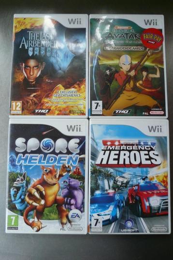 4x Wii Brandende aarde, Emergency heroes, Spore helden, Airb beschikbaar voor biedingen
