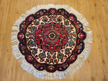 Vintage handgeknoopt perzisch tapijt tabriz rond 90cm beschikbaar voor biedingen