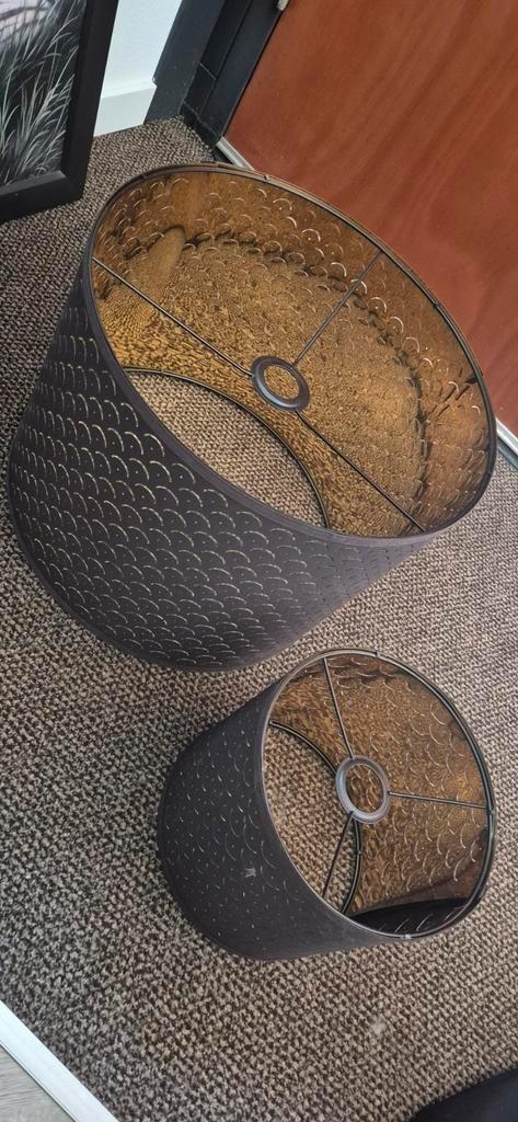 NYMÖ Lampenkappen Zwart/Messing - 44 & 24 cm, Huis en Inrichting, Lampen | Lampenkappen, Zo goed als nieuw, Minder dan 25 cm, Rond