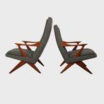 Vintage design fauteuils | Gerestaureerd | 50's, Huis en Inrichting, Ophalen, Hout, Vintage design Mid Century Modern jaren 50 60