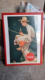 Coca-Cola Reclame Schilderij met Jongen en Hond, Ophalen of Verzenden